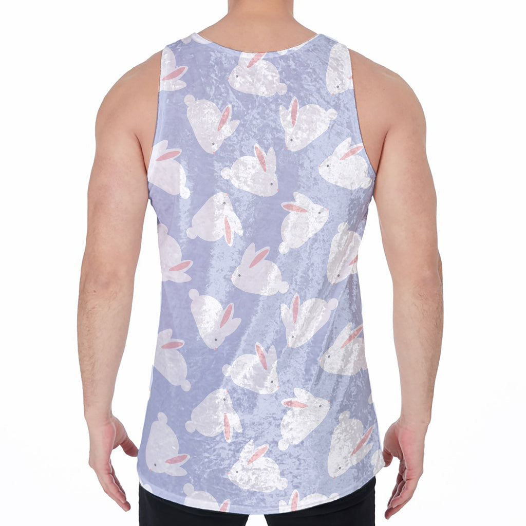 Mini Rabbit Pattern Print Men's Velvet Tank Top