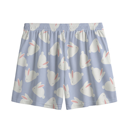 Mini Rabbit Pattern Print Mesh Shorts