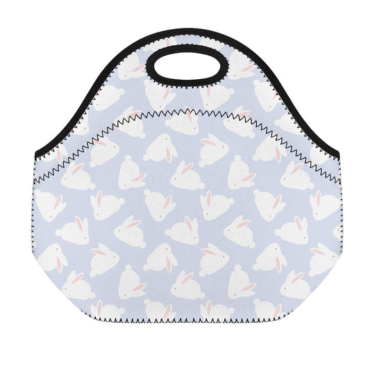 Mini Rabbit Pattern Print Neoprene Lunch Bag