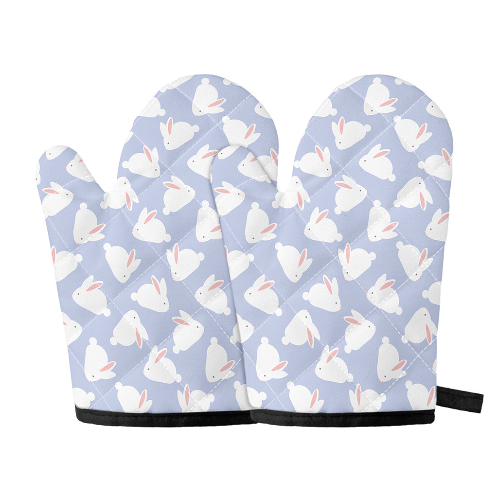 Mini Rabbit Pattern Print Oven Mitts