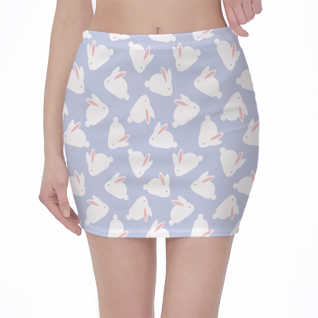 Mini Rabbit Pattern Print Pencil Mini Skirt