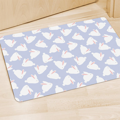 Mini Rabbit Pattern Print Polyester Doormat
