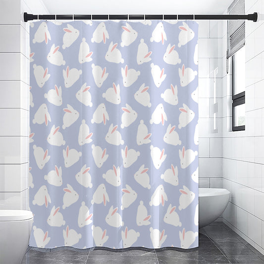 Mini Rabbit Pattern Print Premium Shower Curtain