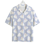 Mini Rabbit Pattern Print Rayon Hawaiian Shirt