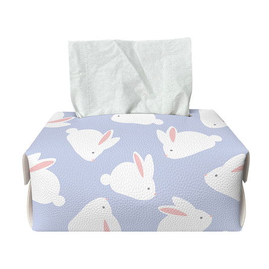Mini Rabbit Pattern Print Rectangle Tissue Box Cover