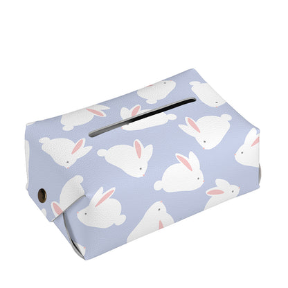 Mini Rabbit Pattern Print Rectangle Tissue Box Cover