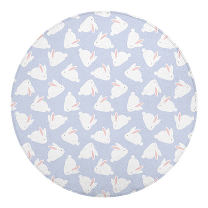 Mini Rabbit Pattern Print Round Blanket