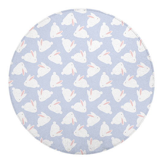 Mini Rabbit Pattern Print Round Blanket