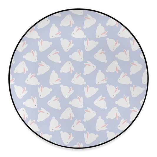 Mini Rabbit Pattern Print Round Floor Mat