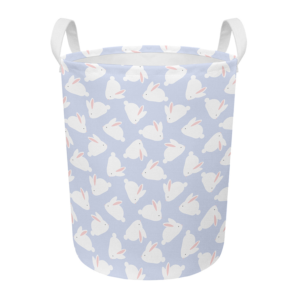 Mini Rabbit Pattern Print Round Laundry Basket