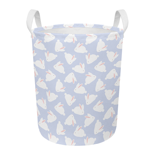 Mini Rabbit Pattern Print Round Laundry Basket