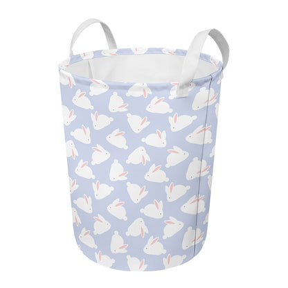 Mini Rabbit Pattern Print Round Laundry Basket