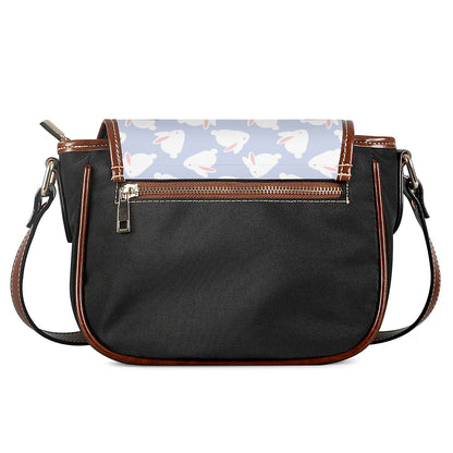Mini Rabbit Pattern Print Saddle Bag