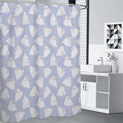 Mini Rabbit Pattern Print Shower Curtain