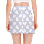 Mini Rabbit Pattern Print Side Slit Mini Skirt