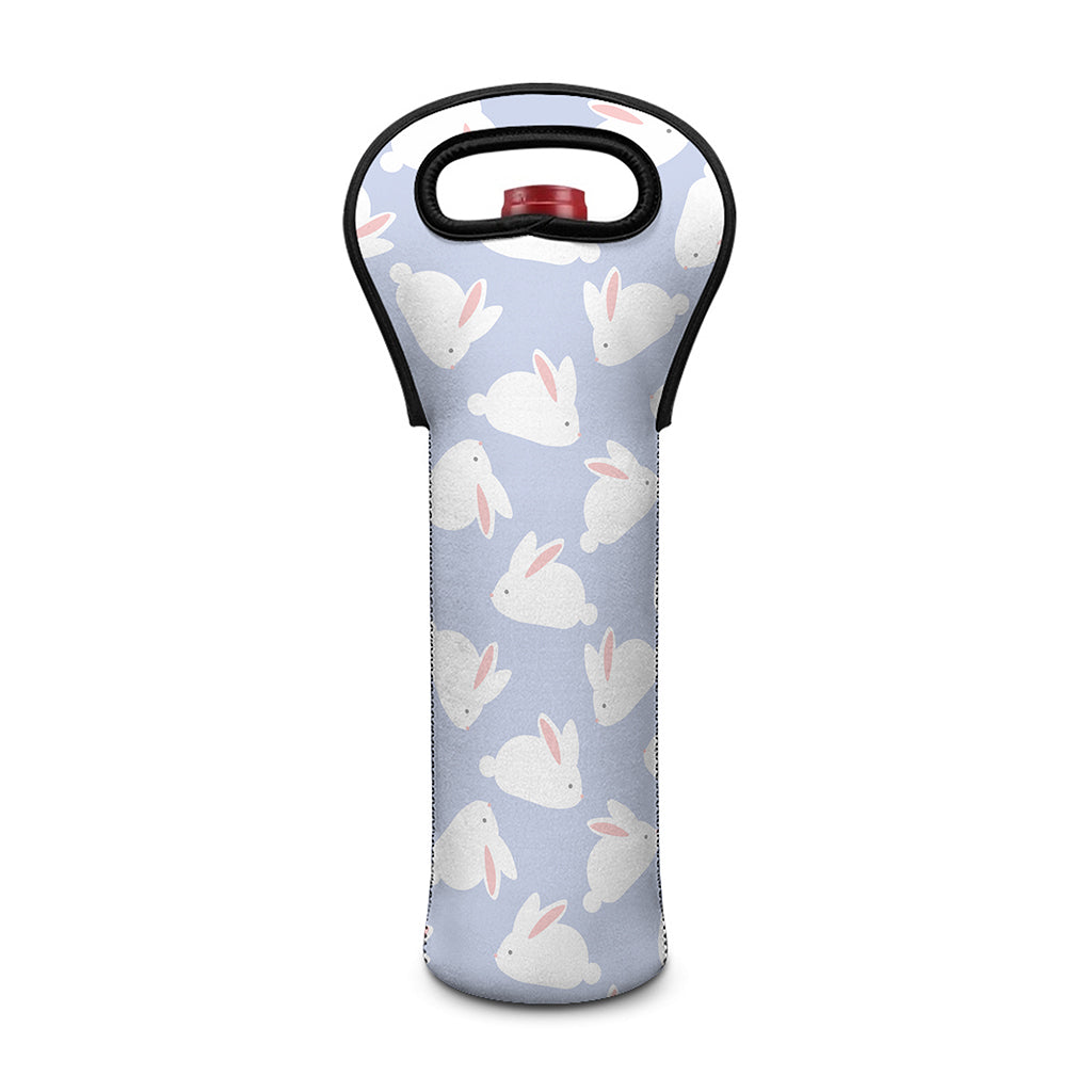 Mini Rabbit Pattern Print Single Neoprene Wine Tote