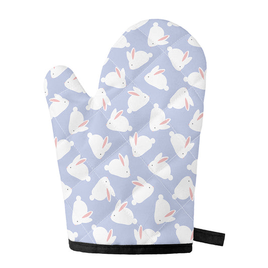 Mini Rabbit Pattern Print Single Oven Mitt