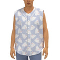 Mini Rabbit Pattern Print Sleeveless Baseball Jersey
