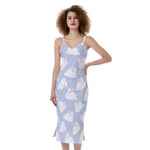 Mini Rabbit Pattern Print Slim Fit Midi Cami Dress