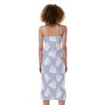 Mini Rabbit Pattern Print Slim Fit Midi Cami Dress