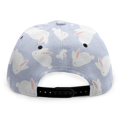Mini Rabbit Pattern Print Snapback Cap