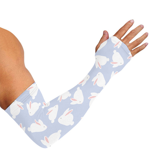 Mini Rabbit Pattern Print Sun Protection Arm Sleeves