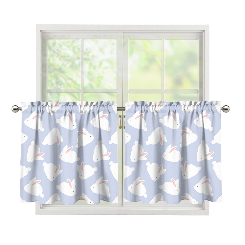 Mini Rabbit Pattern Print Tier Curtains