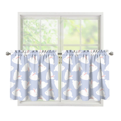 Mini Rabbit Pattern Print Tier Curtains