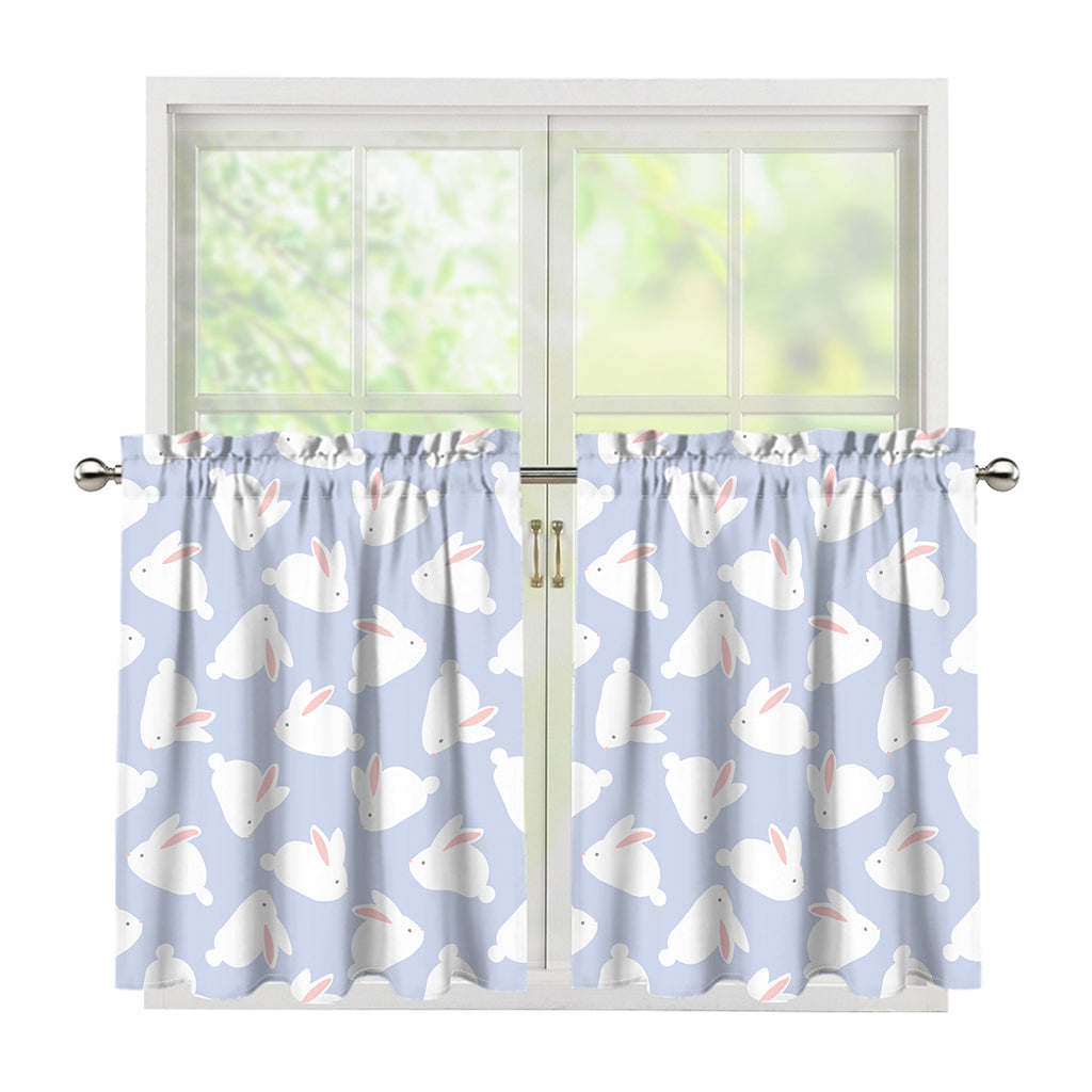 Mini Rabbit Pattern Print Tier Curtains