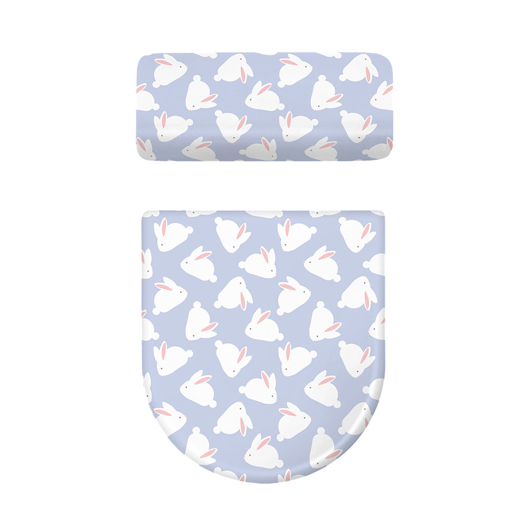 Mini Rabbit Pattern Print Toilet Lid And Tank Cover Set