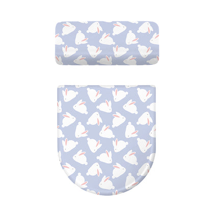 Mini Rabbit Pattern Print Toilet Lid And Tank Cover Set