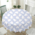 Mini Rabbit Pattern Print Waterproof Round Tablecloth
