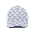Mini Rabbit Pattern Print White Mesh Trucker Hat