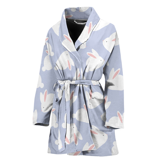 Mini Rabbit Pattern Print Women's Bathrobe