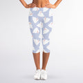 Mini Rabbit Pattern Print Women's Capri Leggings