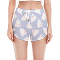 Mini Rabbit Pattern Print Women's Split Running Shorts