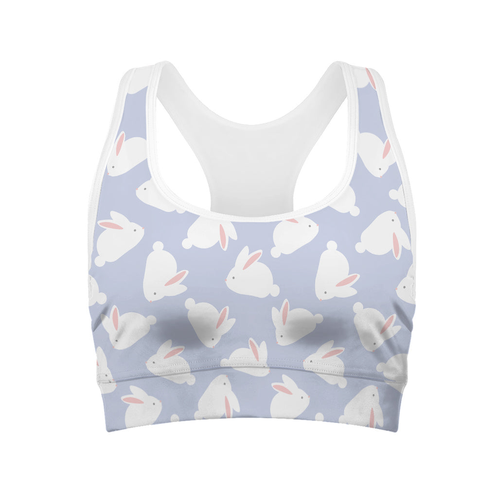 Mini Rabbit Pattern Print Women's Sports Bra