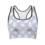 Mini Rabbit Pattern Print Women's Sports Bra
