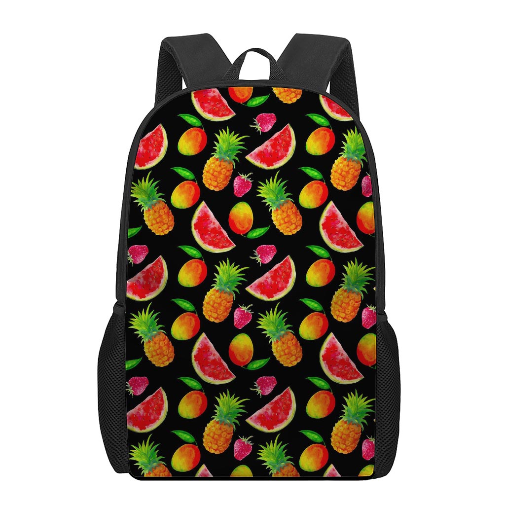 Mix Fruit Pineapple Pattern Print 17 Inch Backpack