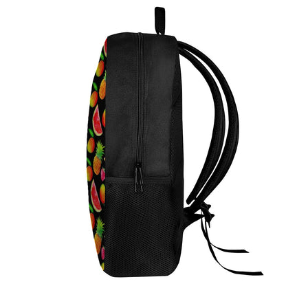 Mix Fruit Pineapple Pattern Print 17 Inch Backpack