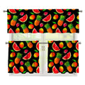 Mix Fruit Pineapple Pattern Print 3 Piece Kitchen Curtains