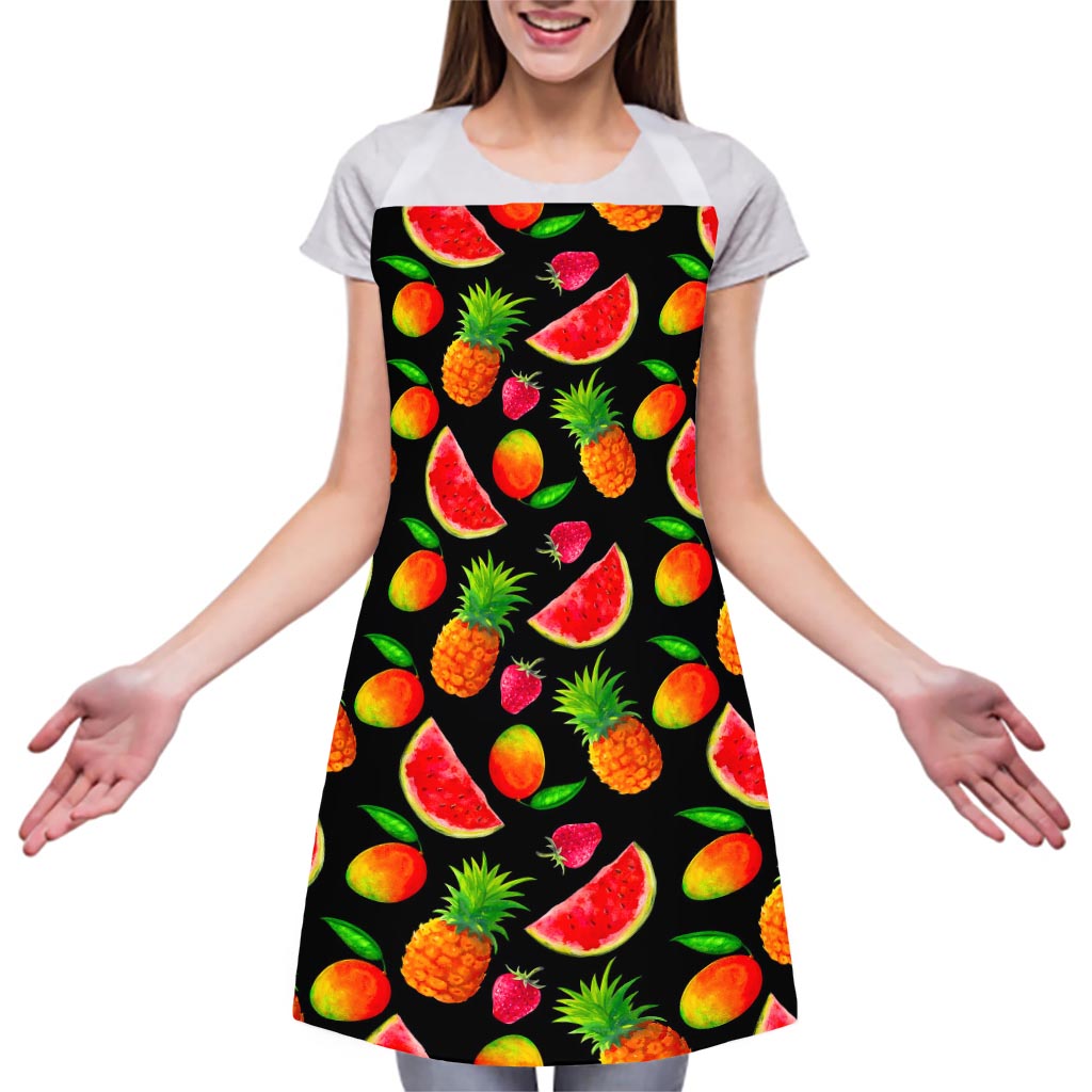 Mix Fruit Pineapple Pattern Print Adjustable Apron