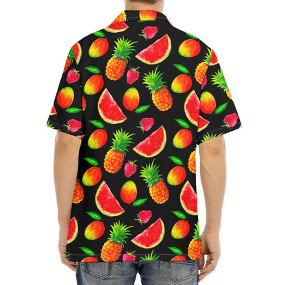 Mix Fruit Pineapple Pattern Print Aloha Shirt