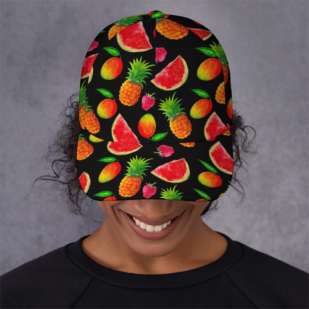 Mix Fruit Pineapple Pattern Print Baseball Cap