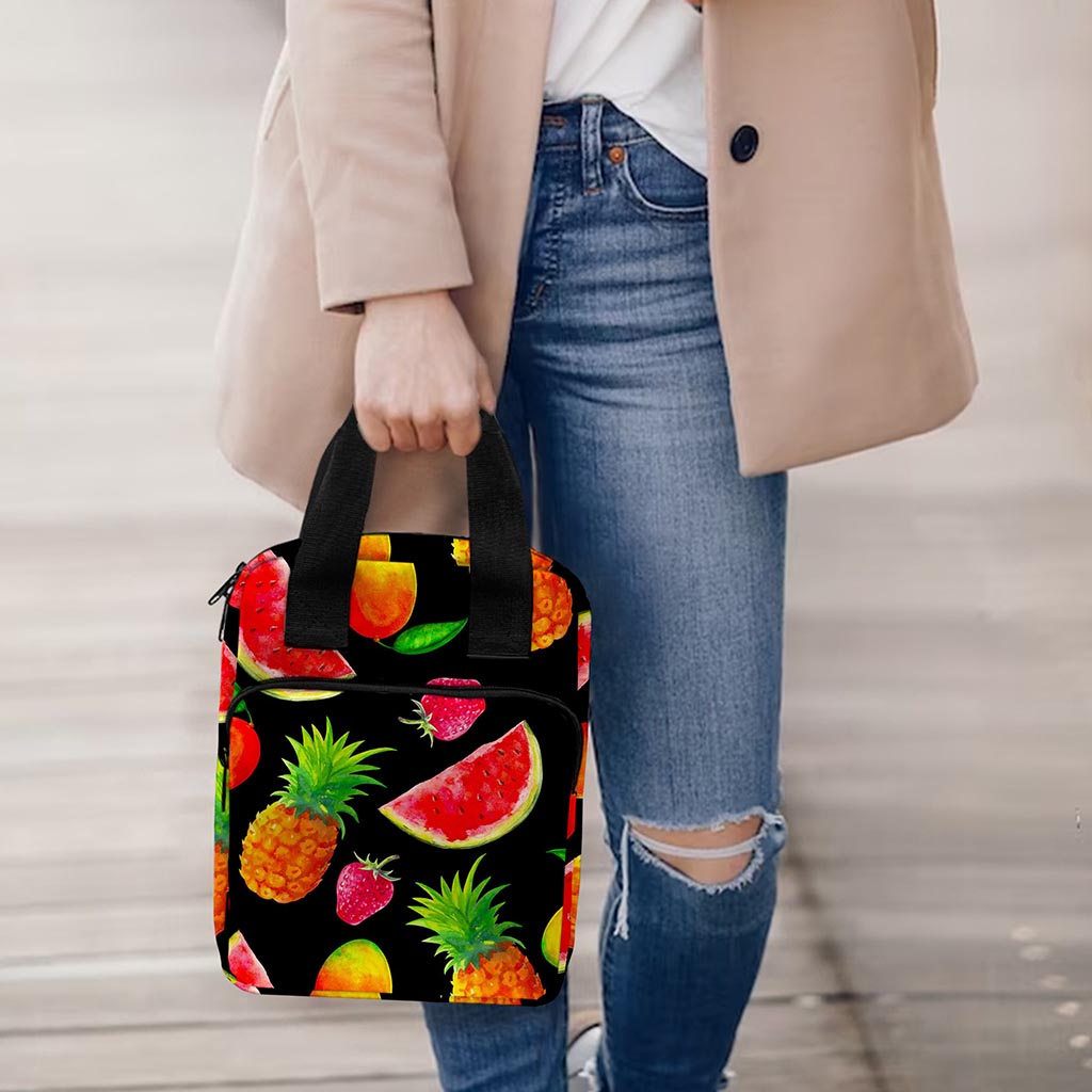 Mix Fruit Pineapple Pattern Print Bible Tote Bag