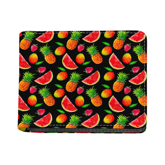 Mix Fruit Pineapple Pattern Print Bifold Wallet