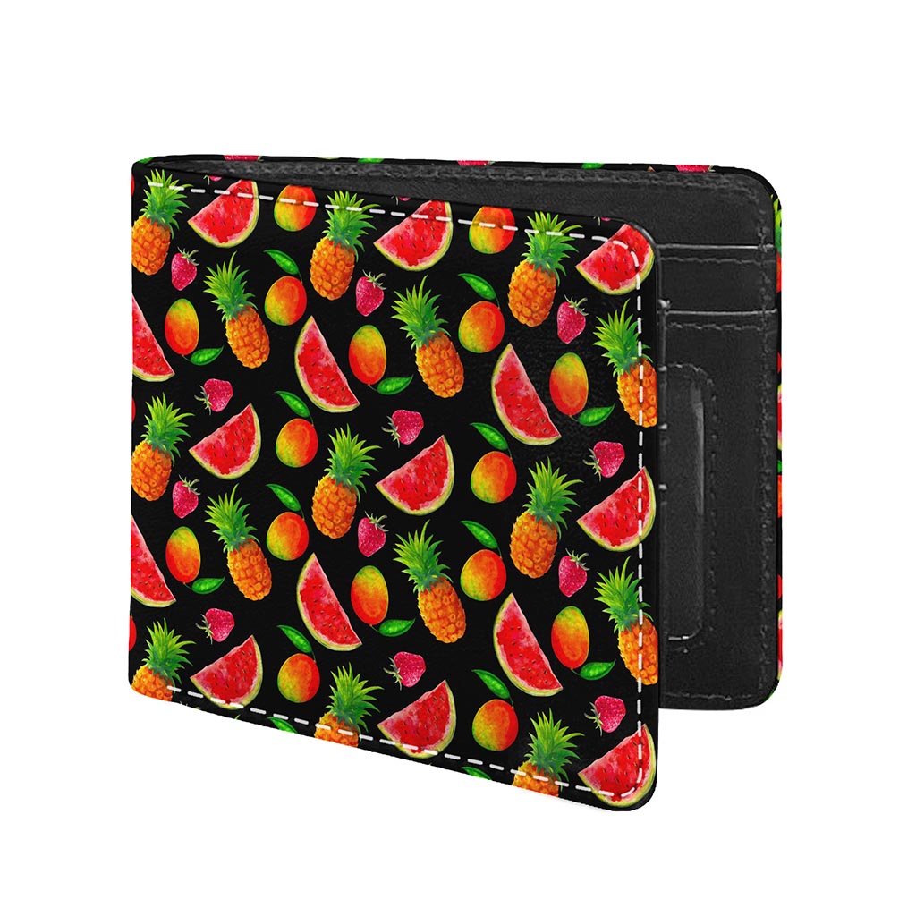 Mix Fruit Pineapple Pattern Print Bifold Wallet