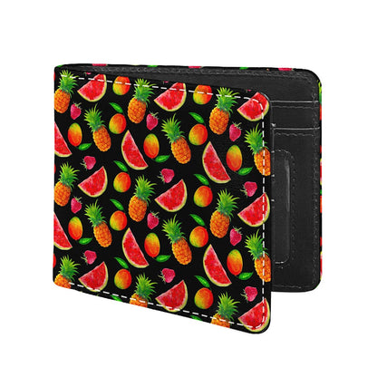 Mix Fruit Pineapple Pattern Print Bifold Wallet