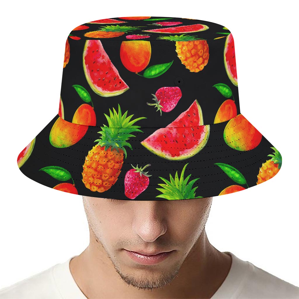 Mix Fruit Pineapple Pattern Print Bucket Hat