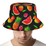 Mix Fruit Pineapple Pattern Print Bucket Hat